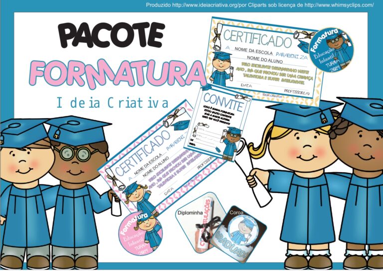 Kit formatura Educação Infantil Grátis