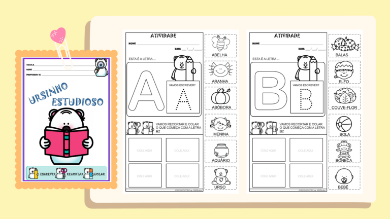 Caderno de Atividades Ursinho Estudioso Letras do Alfabeto